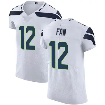 Nike 12th Fan Men's Elite Seattle Seahawks White Vapor Untouchable Jersey