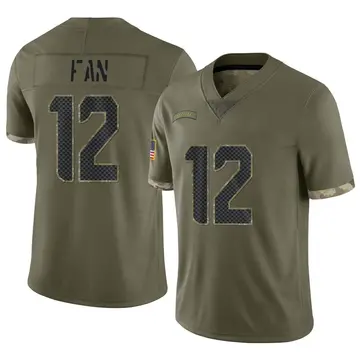 Nike 12th Fan Men's Limited Seattle Seahawks Olive 2022 Salute To Service Jersey