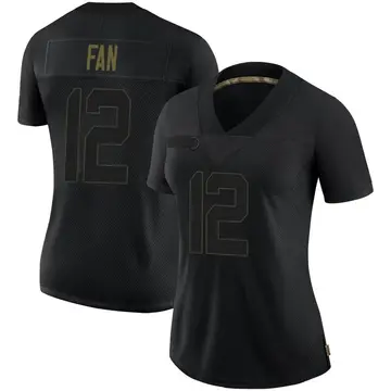 Nike 12th Fan Women's Limited Seattle Seahawks Black 2020 Salute To Service Jersey