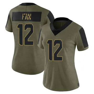 Nike 12th Fan Women's Limited Seattle Seahawks Olive 2021 Salute To Service Jersey