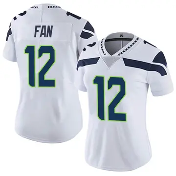 Nike 12th Fan Women's Limited Seattle Seahawks White Vapor Untouchable Jersey