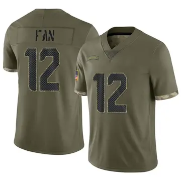 Nike 12th Fan Youth Limited Seattle Seahawks Olive 2022 Salute To Service Jersey