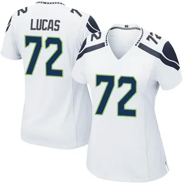 Nike Abraham Lucas Women's Game Seattle Seahawks White Jersey