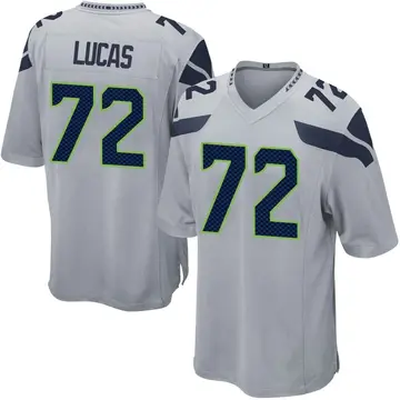 Nike Abraham Lucas Youth Game Seattle Seahawks Gray Alternate Jersey