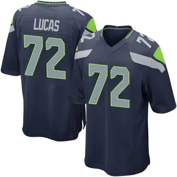 Nike Abraham Lucas Youth Game Seattle Seahawks Navy Team Color Jersey