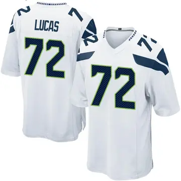 Nike Abraham Lucas Youth Game Seattle Seahawks White Jersey