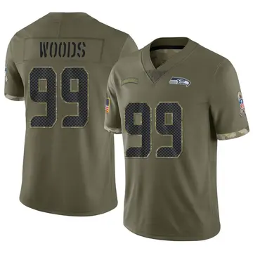 Nike Al Woods Men's Limited Seattle Seahawks Olive 2022 Salute To Service Jersey