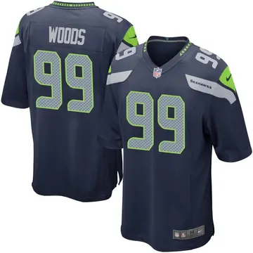 Nike Al Woods Youth Game Seattle Seahawks Navy Team Color Jersey