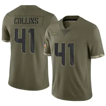 Nike Alex Collins Men's Limited Seattle Seahawks Olive 2022 Salute To Service Jersey