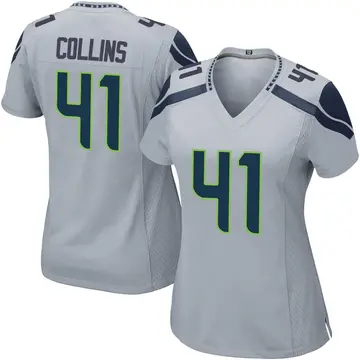 Nike Alex Collins Women's Game Seattle Seahawks Gray Alternate Jersey