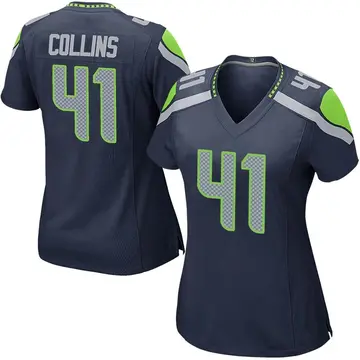 Nike Alex Collins Women's Game Seattle Seahawks Navy Team Color Jersey