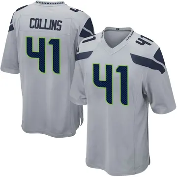 Nike Alex Collins Youth Game Seattle Seahawks Gray Alternate Jersey