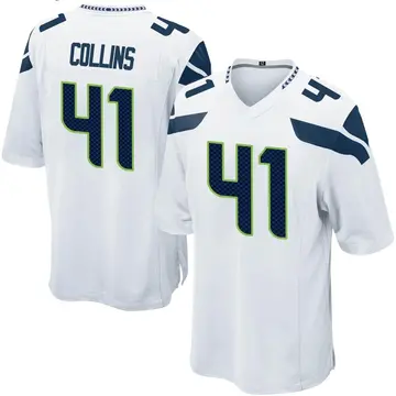 Nike Alex Collins Youth Game Seattle Seahawks White Jersey