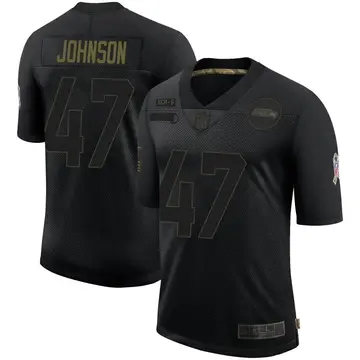 Nike Alexander Johnson Men's Limited Seattle Seahawks Black 2020 Salute To Service Jersey