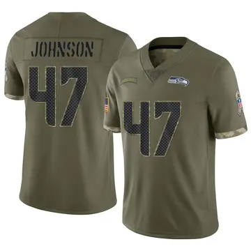 Nike Alexander Johnson Men's Limited Seattle Seahawks Olive 2022 Salute To Service Jersey