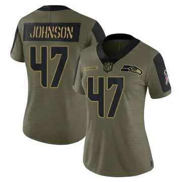 Nike Alexander Johnson Women's Limited Seattle Seahawks Olive 2021 Salute To Service Jersey