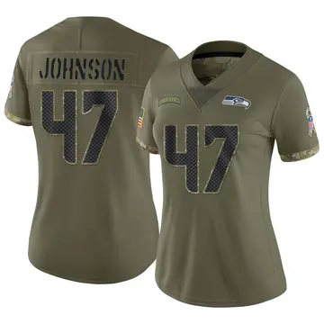 Nike Alexander Johnson Women's Limited Seattle Seahawks Olive 2022 Salute To Service Jersey