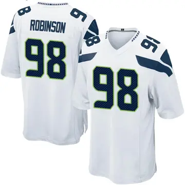 Nike Alton Robinson Men's Game Seattle Seahawks White Jersey