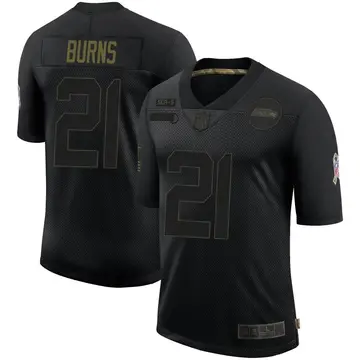 Nike Artie Burns Men's Limited Seattle Seahawks Black 2020 Salute To Service Jersey