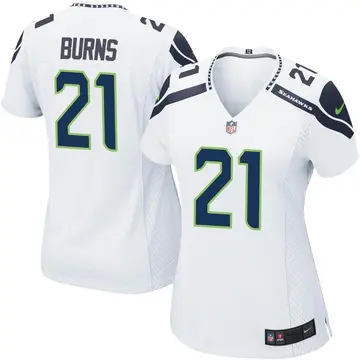 Nike Artie Burns Women's Game Seattle Seahawks White Jersey