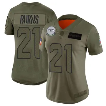 Nike Artie Burns Women's Limited Seattle Seahawks Camo 2019 Salute to Service Jersey
