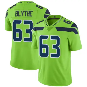 Nike Austin Blythe Men's Limited Seattle Seahawks Green Color Rush Neon Jersey