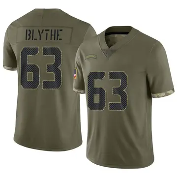 Nike Austin Blythe Men's Limited Seattle Seahawks Olive 2022 Salute To Service Jersey
