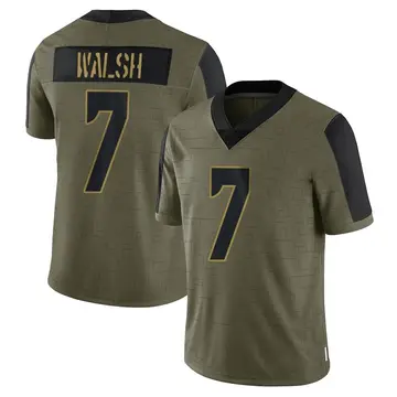 Nike Blair Walsh Men's Limited Seattle Seahawks Olive 2021 Salute To Service Jersey