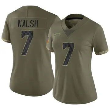 Nike Blair Walsh Women's Limited Seattle Seahawks Olive 2022 Salute To Service Jersey