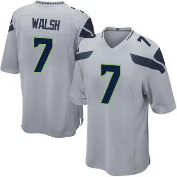 Nike Blair Walsh Youth Game Seattle Seahawks Gray Alternate Jersey