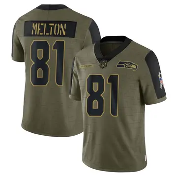 Nike Bo Melton Men's Limited Seattle Seahawks Olive 2021 Salute To Service Jersey