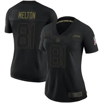 Nike Bo Melton Women's Limited Seattle Seahawks Black 2020 Salute To Service Jersey