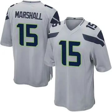 Nike Brandon Marshall Men's Game Seattle Seahawks Gray Alternate Jersey
