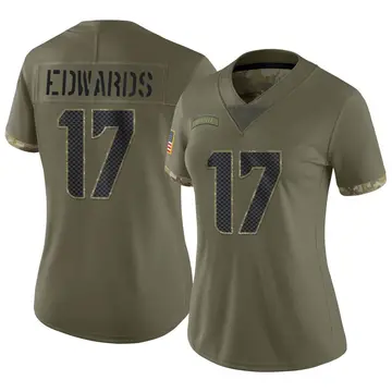 Nike Braylon Edwards Women's Limited Seattle Seahawks Olive 2022 Salute To Service Jersey