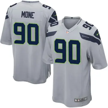 Nike Bryan Mone Men's Game Seattle Seahawks Gray Alternate Jersey