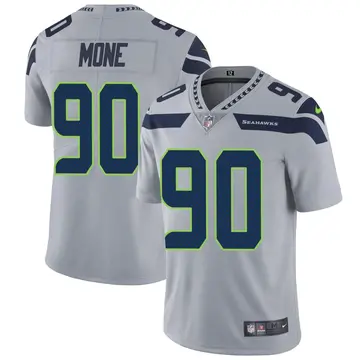 Nike Bryan Mone Men's Limited Seattle Seahawks Gray Alternate Vapor Untouchable Jersey