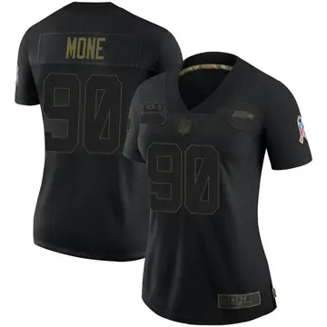 Nike Bryan Mone Women's Limited Seattle Seahawks Black 2020 Salute To Service Jersey