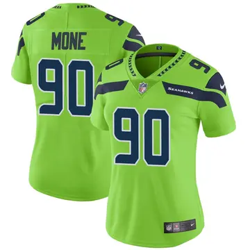 Nike Bryan Mone Women's Limited Seattle Seahawks Green Color Rush Neon Jersey