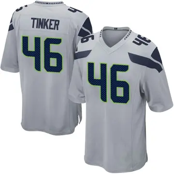 Nike Carson Tinker Men's Game Seattle Seahawks Gray Alternate Jersey