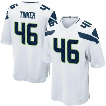 Nike Carson Tinker Men's Game Seattle Seahawks White Jersey