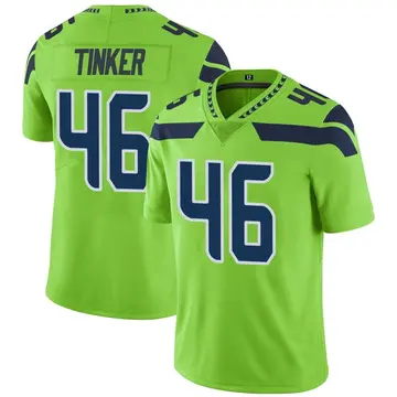 Nike Carson Tinker Men's Limited Seattle Seahawks Green Color Rush Neon Jersey