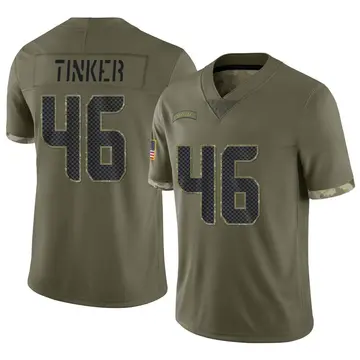 Nike Carson Tinker Men's Limited Seattle Seahawks Olive 2022 Salute To Service Jersey