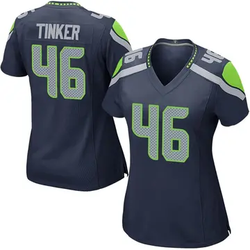 Nike Carson Tinker Women's Game Seattle Seahawks Navy Team Color Jersey