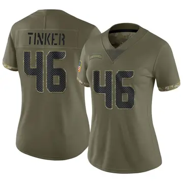 Nike Carson Tinker Women's Limited Seattle Seahawks Olive 2022 Salute To Service Jersey