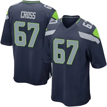 Nike Charles Cross Men's Game Seattle Seahawks Navy Team Color Jersey