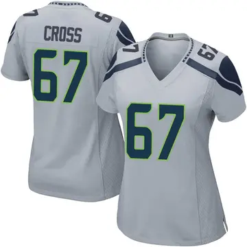 Nike Charles Cross Women's Game Seattle Seahawks Gray Alternate Jersey