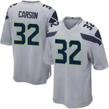Nike Chris Carson Men's Game Seattle Seahawks Gray Alternate Jersey