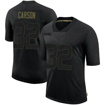 Nike Chris Carson Men's Limited Seattle Seahawks Black 2020 Salute To Service Jersey