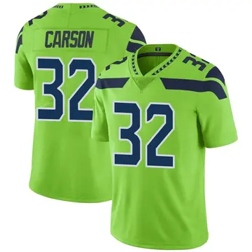 Nike Chris Carson Men's Limited Seattle Seahawks Green Color Rush Neon Jersey
