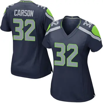Nike Chris Carson Women's Game Seattle Seahawks Navy Team Color Jersey
